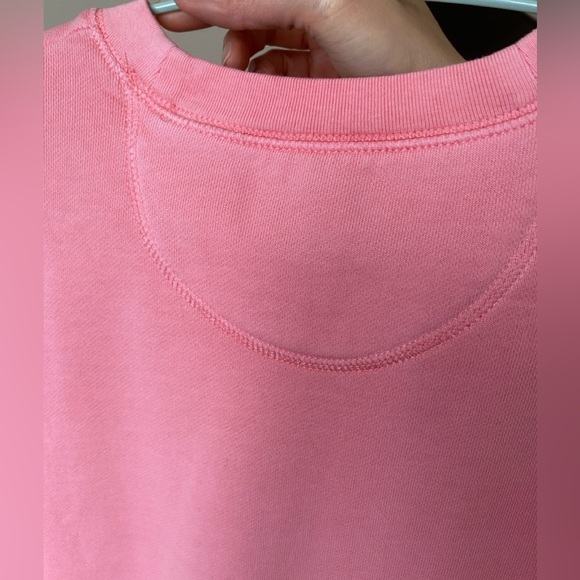 Like New Madewell Garment dyed bubblegum pink cropped sweatshirt size XS - Picture 4 of 10